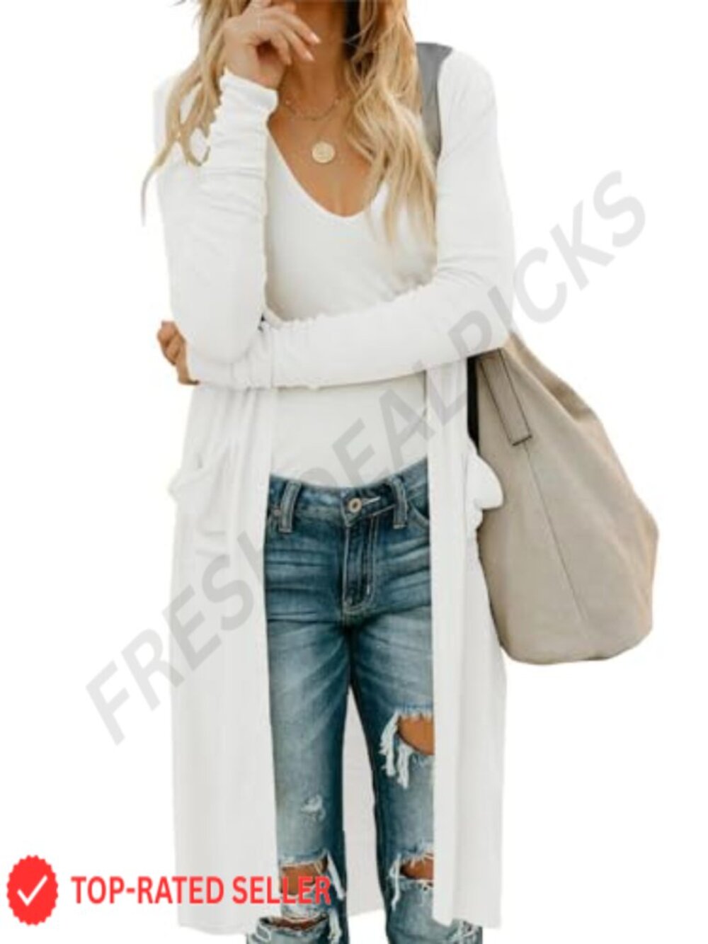 Hooded Open Front Long Sleeve Lightweight Cardigan Oversized with Pockets